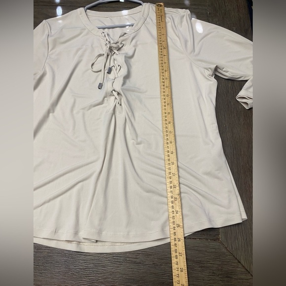 Beige Lace-Up Women's Top by Calvin Klein
XL - Picture 5 of 7